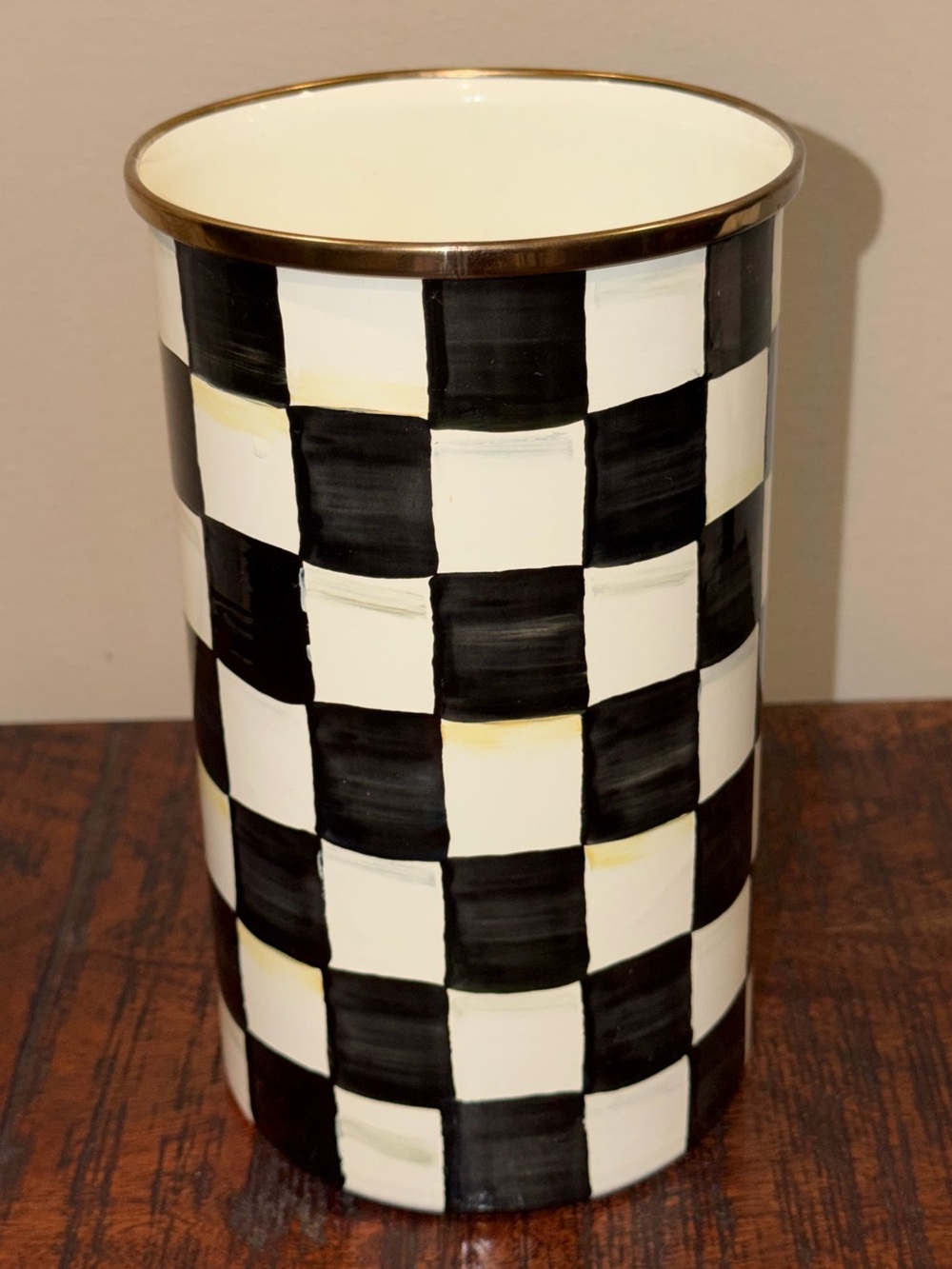 MacKenzie-Childs Courtly Check Enamel Utensil Holder - Picture 4 of 5